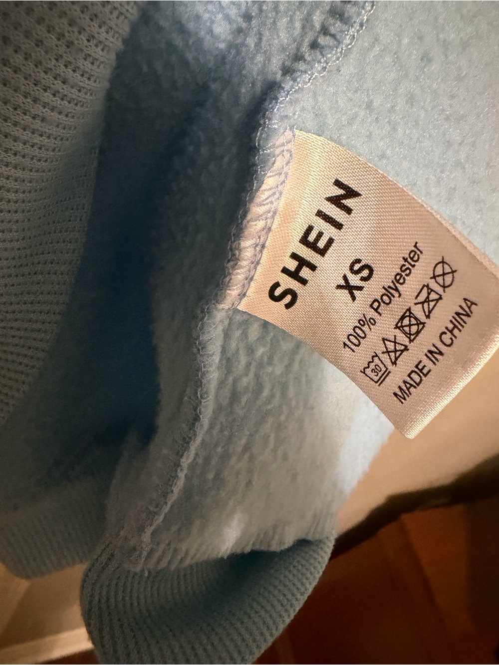 SHEIN Light Blue Cozy Fleece-Lined Hoodie - Picture 3 of 3